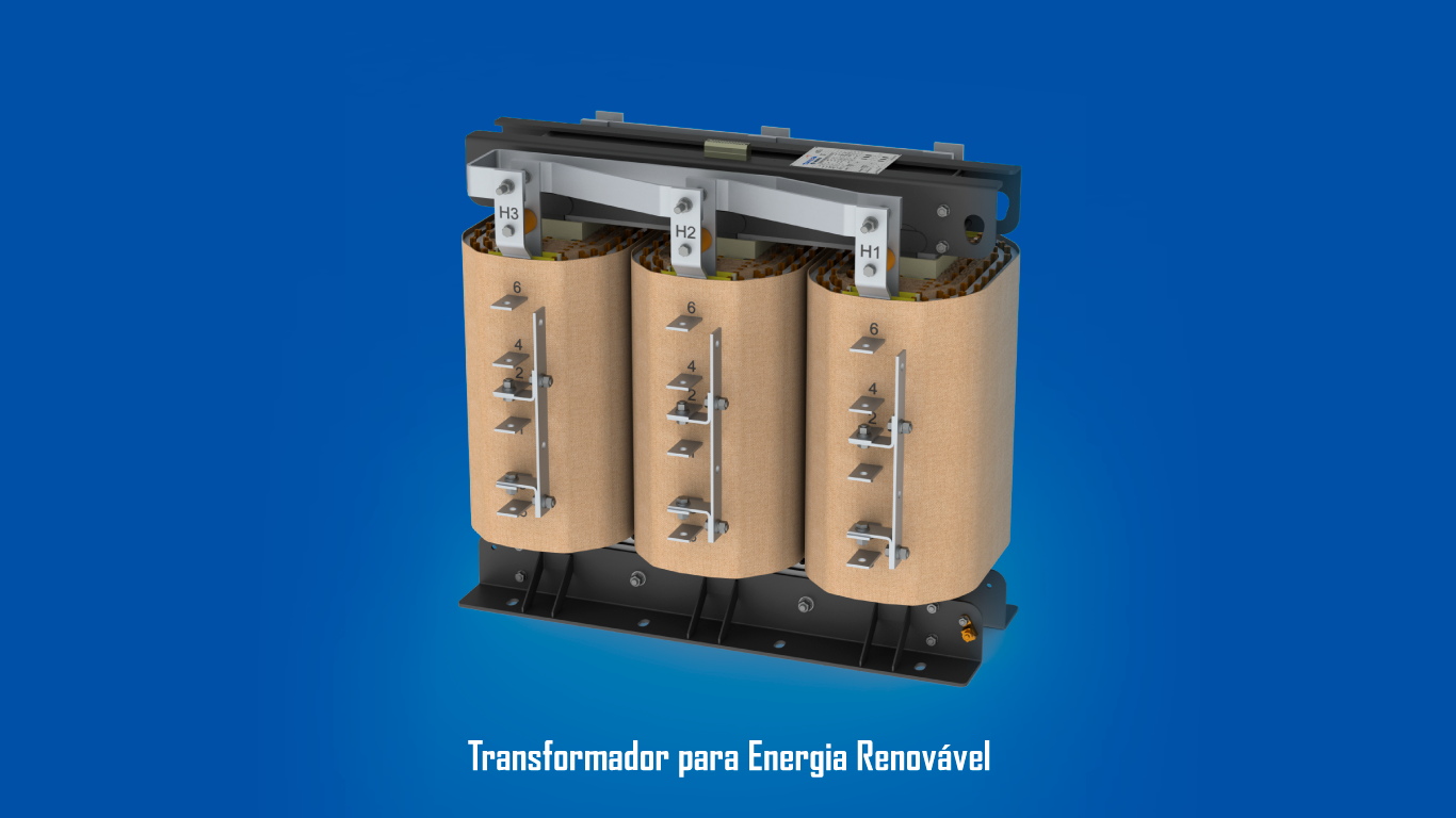 Transformador para energia renovável fabricado pela Tamura Brasil